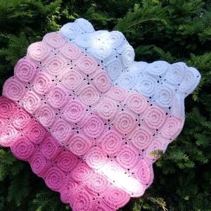 Handmade Pink ombre baby blanket